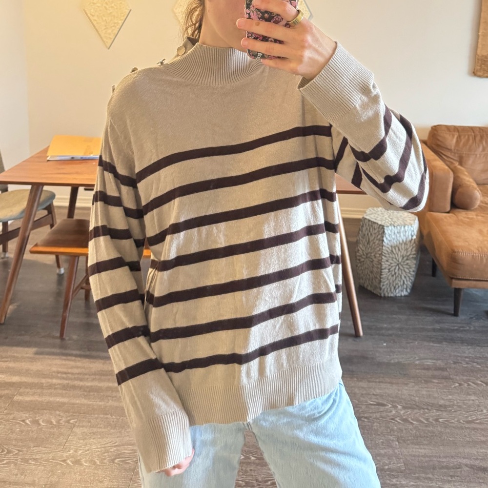 Striped Beige and Brown Sweater
